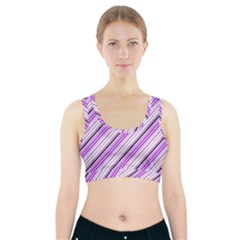 Purple Diagonal Lines Sports Bra With Pocket by snowwhitegirl