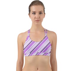 Purple Diagonal Lines Back Web Sports Bra by snowwhitegirl