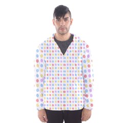 Blue Pink Yellow Eggs On White Hooded Wind Breaker (men) by snowwhitegirl