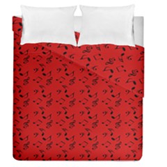 Red Music Duvet Cover Double Side (queen Size)