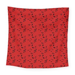 Red Music Square Tapestry (large)
