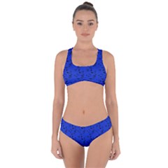 Royal Blue Music Criss Cross Bikini Set by snowwhitegirl