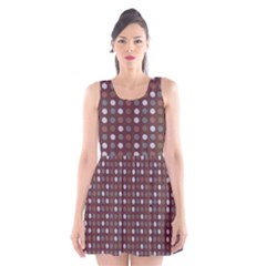 Grey Pink Lilac Brown Eggs On Brown Scoop Neck Skater Dress