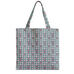 Pink Peach Grey Eggs On Teal Zipper Grocery Tote Bag by snowwhitegirl