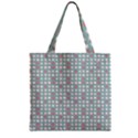 Pink Peach Grey Eggs On Teal Zipper Grocery Tote Bag View1