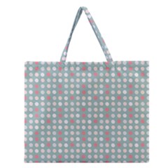 Pink Peach Grey Eggs On Teal Zipper Large Tote Bag by snowwhitegirl