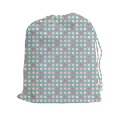 Pink Peach Grey Eggs On Teal Drawstring Pouches (xxl) by snowwhitegirl