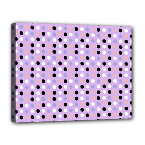 Black White Pink Blue Eggs On Violet Canvas 14  X 11  by snowwhitegirl