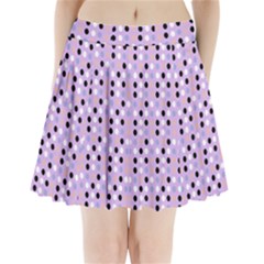 Black White Pink Blue Eggs On Violet Pleated Mini Skirt by snowwhitegirl