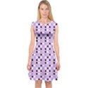 Black White Pink Blue Eggs On Violet Capsleeve Midi Dress View1