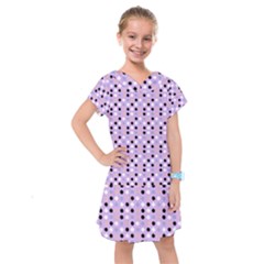 Black White Pink Blue Eggs On Violet Kids  Drop Waist Dress by snowwhitegirl