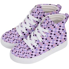 Black White Pink Blue Eggs On Violet Kid s Hi-top Skate Sneakers by snowwhitegirl