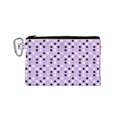Black White Pink Blue Eggs On Violet Canvas Cosmetic Bag (small) by snowwhitegirl