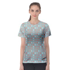 Peach Pink Eggs On Green Women s Sport Mesh Tee