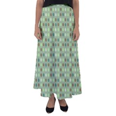 Green Brown  Eggs On Green Flared Maxi Skirt by snowwhitegirl