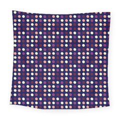 Peach Purple Eggs On Navy Blue Square Tapestry (large)