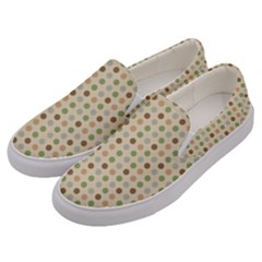 Green Brown Eggs Men s Canvas Slip Ons by snowwhitegirl