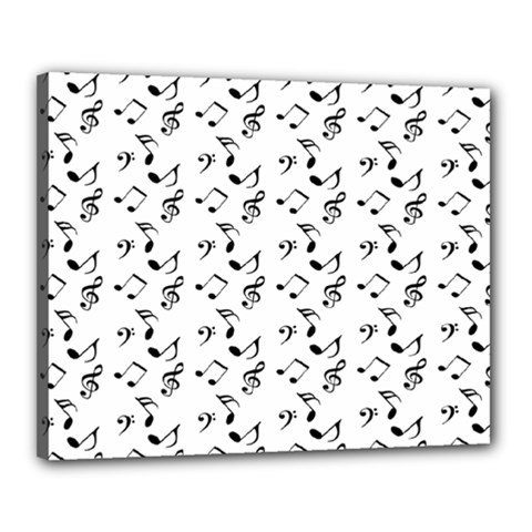 White Music Notes Canvas 20  X 16 