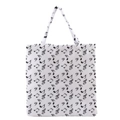 White Music Notes Grocery Tote Bag