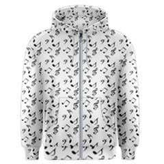 White Music Notes Men s Zipper Hoodie