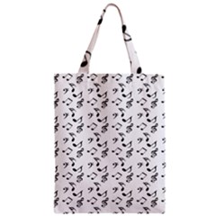 White Music Notes Zipper Classic Tote Bag