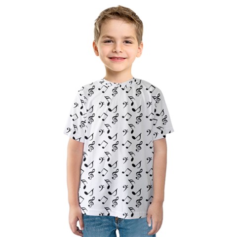 White Music Notes Kids  Sport Mesh Tee by snowwhitegirl