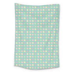 Pink Peach Green Eggs On Seafoam Large Tapestry