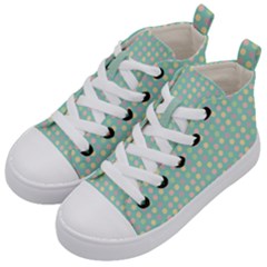 Pink Peach Green Eggs On Seafoam Kid s Mid-top Canvas Sneakers