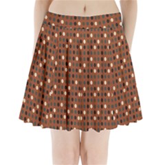 Grey Eggs On Russet Brown Pleated Mini Skirt by snowwhitegirl