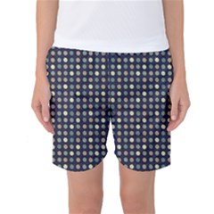 Beige Blue Cream Eggs On Grey Blue Women s Basketball Shorts by snowwhitegirl