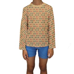 Grey Brown Eggs On Beige Kids  Long Sleeve Swimwear