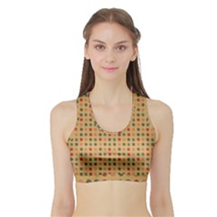 Grey Brown Eggs On Beige Sports Bra with Border