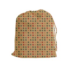 Grey Brown Eggs On Beige Drawstring Pouches (Extra Large)