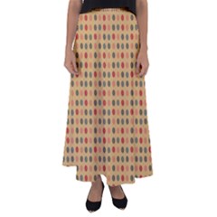 Grey Brown Eggs On Beige Flared Maxi Skirt
