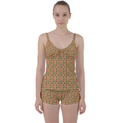Grey Brown Eggs On Beige Tie Front Two Piece Tankini