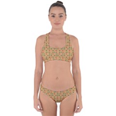 Grey Brown Eggs On Beige Cross Back Hipster Bikini Set