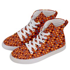 Yellow Black Grey Eggs On Red Men s Hi-top Skate Sneakers by snowwhitegirl