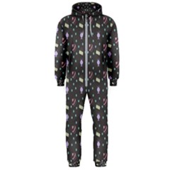 Cakes Yellow Pink Dot Sundaes Grey Hooded Jumpsuit (men) 