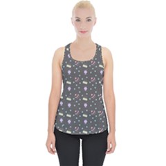 Cakes Yellow Pink Dot Sundaes Grey Piece Up Tank Top by snowwhitegirl