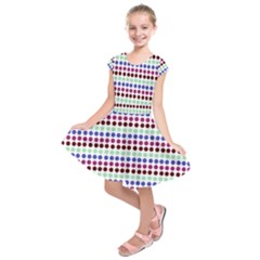 Multi White Dots Kids  Short Sleeve Dress