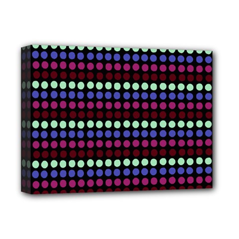 Multi Black Dots Deluxe Canvas 16  X 12  