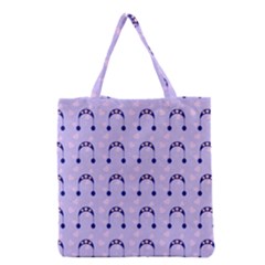 Winter Hat Snow Heart Lilac Blue Grocery Tote Bag