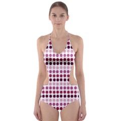 Pink Red Dots Cut-out One Piece Swimsuit