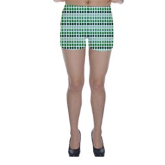 Greenish Dots Skinny Shorts