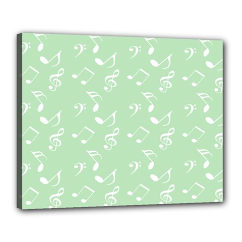 Mint Green White Music Canvas 20  X 16 