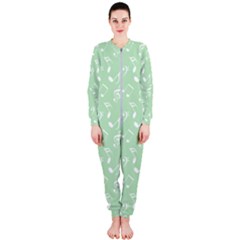 Mint Green White Music Onepiece Jumpsuit (ladies)  by snowwhitegirl