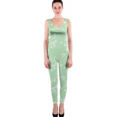 Mint Green White Music Onepiece Catsuit by snowwhitegirl