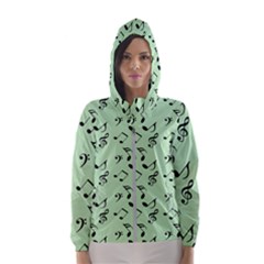 Mint Green Music Hooded Wind Breaker (women) by snowwhitegirl