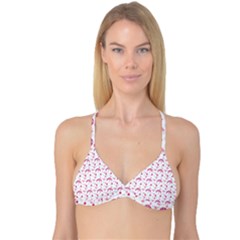 Winter Pink Hat White Heart Snow Reversible Tri Bikini Top