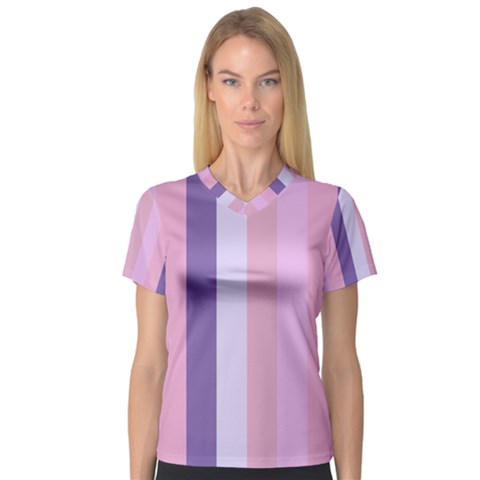 Violet Stars V-neck Sport Mesh Tee by snowwhitegirl